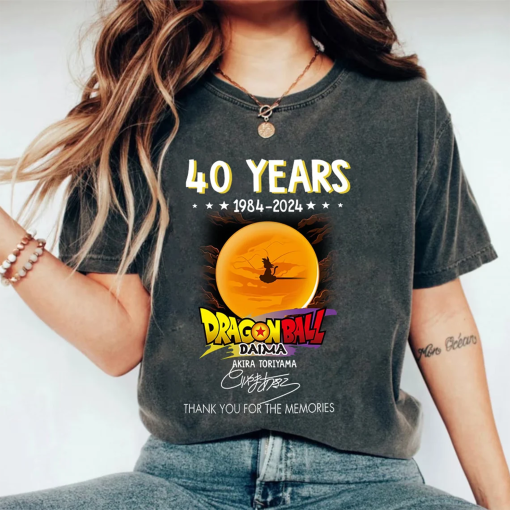 Akira Toriyama dragon ball RIP Shirt, Akira Toriyama Shirt, 40 Years 1984 – 2024 Thank You For The Memories Shirt, 40 years anime T-shirt