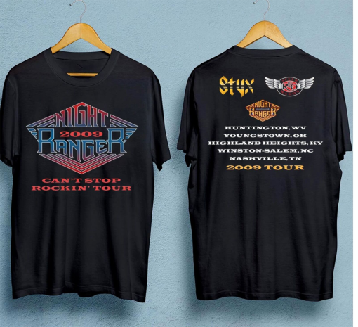 NEW Night Ranger band Tour Double-sided Black All