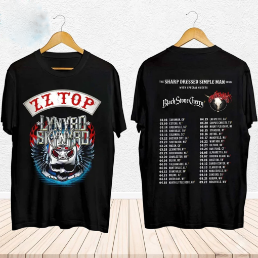 Lynyrd Skynyrd ZZ Top Tour 2024 Shirt, ZZ Top World Tour 2024 Shirt, Lynyrd Skynyrd Tour 2024 T