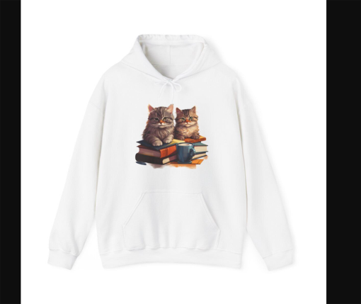 Cats, Books, Coffee Unisex Heavy Blend™ Hooded Sweatshirt