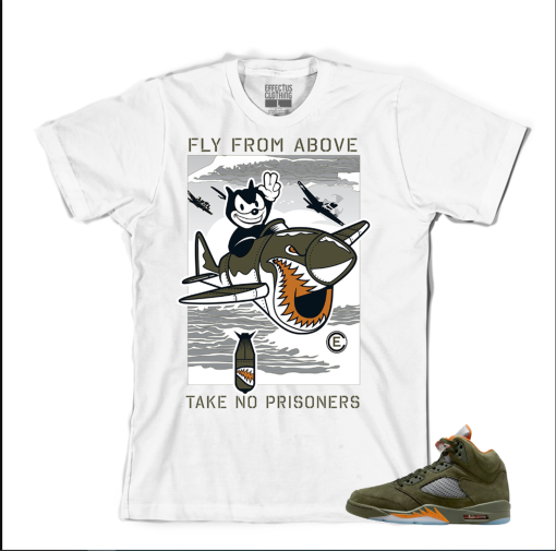 Tee to match Air Jordan Retro 5 Olive. Fly Olive Tee