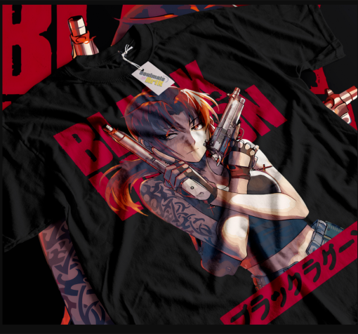 Black Lagoon Shirt Revy Anime Manga Strip Unisex Tshirt Soft Tee All