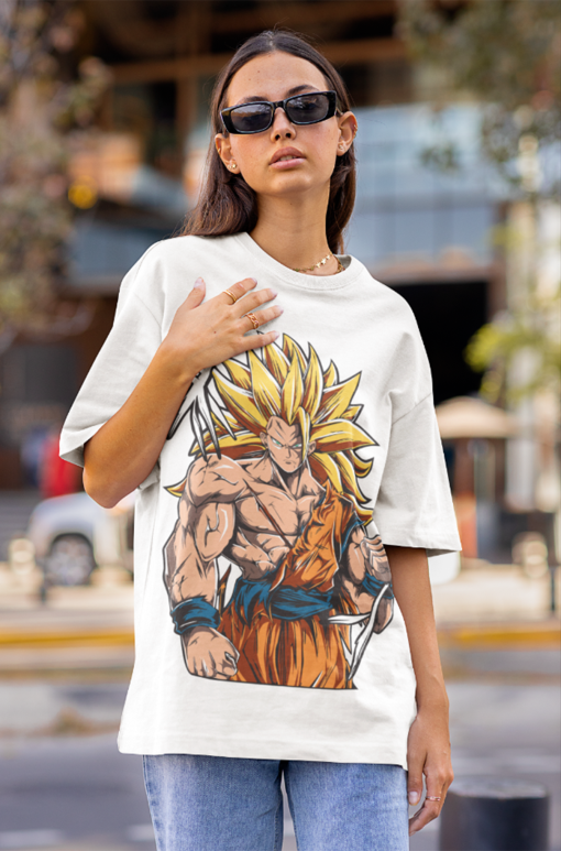 Dragon Ball Z T-shirt Son Goku Super Saiyan Fight Graphic Art Shirt