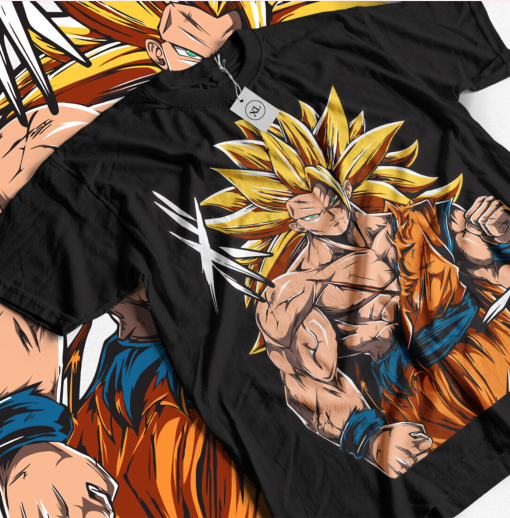 Dragon Ball Z T-shirt Son Goku Super Saiyan Fight Graphic Art Shirt