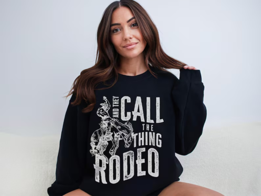 Funny Rodeo Graphic Sweatshirt Western Humour Regular Fit Sweater Wild West Country Jumper Cowboy Unisex Heavy Blend Crewneck Pullover