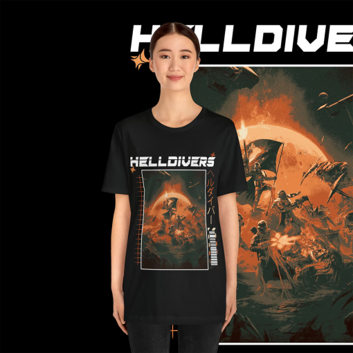 Helldivers 2 Anime T-Shirt – Vintage Unisex Graphic Tee for Manga Lovers, Breathable Cotton – Unique Gift for Gamers