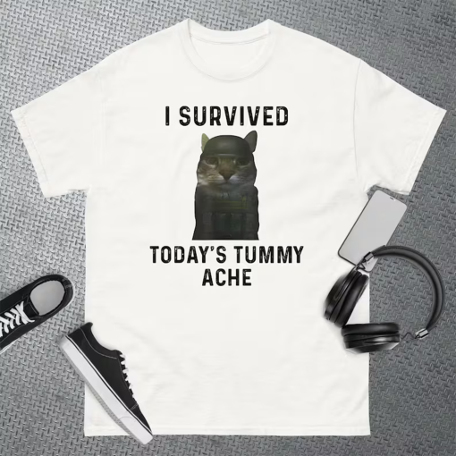 Funny I Survived Today’s Tummy Ache T-Shirt