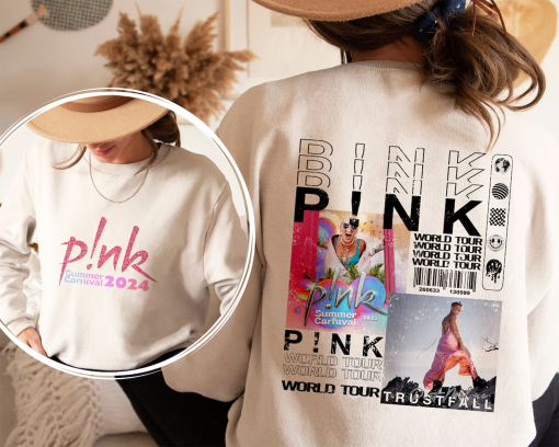 P!nk Summer Carnival 2024 Tour 2 Sided Shirt, Trustfall Album Tee, Music Festival Shirt, Concert Apparel, Tour Shirt, Pink Music Clothing