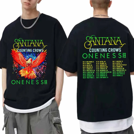 Carlos Santana and Counting Crows Shirt, The Oneness Tour 2024 Shirt, Carlos Santana Fan Shirt, Carlos Santana 2024 Concert Shirt