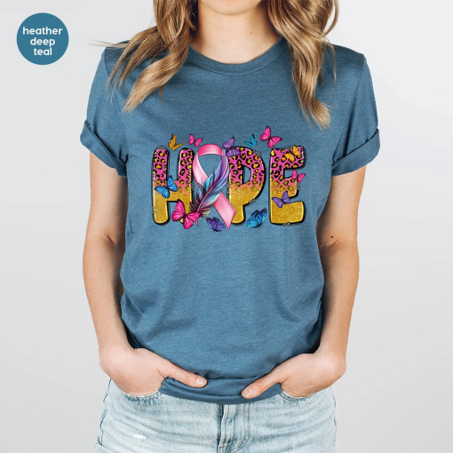 Breast Cancer Support, Breast Cancer Shirts, Breast Cancer Awareness Shirt, Hope Butterfly Breast Cancer Shirt, Breast Cancer Ribbon Shirt