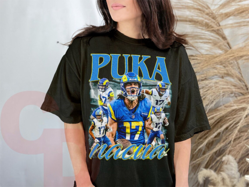 Vintage 90s Graphic Style Puka Nacua T-Shirt, Puka Nacua Tee, Retro Puka Nacua Oversized T-Shirt, Football T-Shirt, Sport T-Shirt