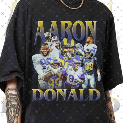 Aaron Donald 90s Graphic Vintage Tee Football, Aaron Donald Football Player Graphic Unisex T-shirt Collection, Unisex Hoodie Football