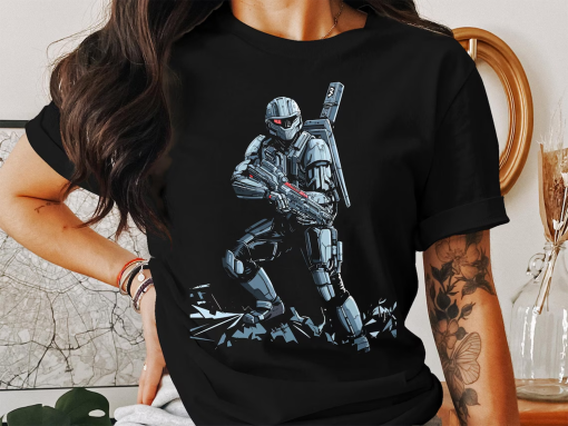 Helldivers 2 Game Inspired T-Shirt, Sci-Fi Soldier Graphic Tee, Unisex Gaming Apparel, Adult Gamer Gift