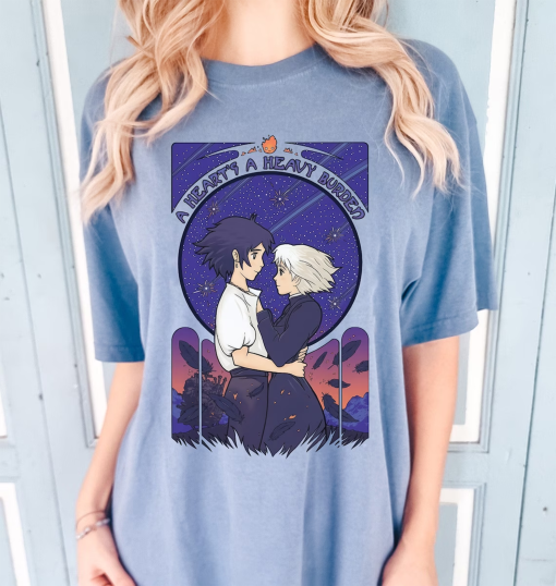 Howl’s Moving Castle Shirt, Sweatshirt, Hoodie, Howl and Sophie Shirt, Howl Shirt, Calcifer Shirt, Hayao Miyazaki, Studio Ghibli Shirt