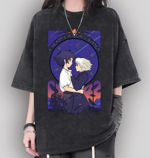 Howl’s Moving Castle Shirt, Sweatshirt, Hoodie, Howl and Sophie Shirt, Howl Shirt, Calcifer Shirt, Hayao Miyazaki, Studio Ghibli Shirt