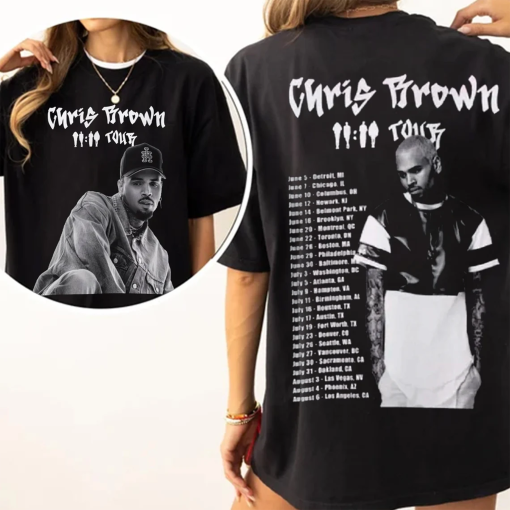 Vintage Chr.is Br.owns 11-11 Tour Dates 2024 Unisex Shirt, Funny Vintage Shirt