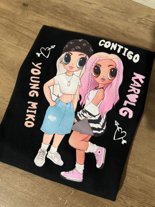 Karol G y Young Miko Sweatshirt, Trap Kitty Sweatshirt, Karol G Sweatshirt, Young Miko Contigo Merch