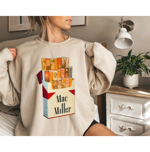 Mac Miller Sweatshirt, Mac Miller Hoodie, Mac M Retro Shirt, Hip Hop Shirt, Mac Fan Gift,Mac Miller Pack Of Cigarettes Crewneck Sweatshirt