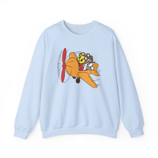 Looney Toons Flying Airplane Crewneck – Cozy Childhood Nostalgia