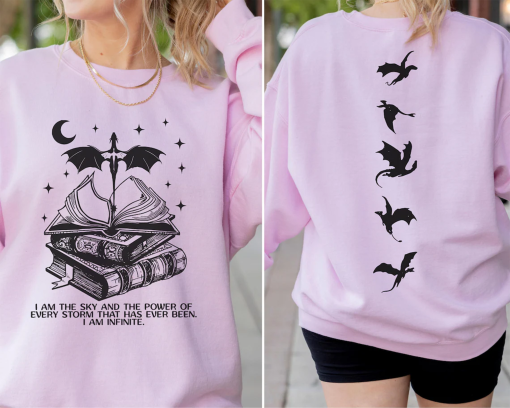 Fourth Wing Double-Sided Sweater, Basgiath War College Sweatshirt, Fourth Wing Shirt, Dragon Rider Shirt, Bookish Shirt, I Am The Sky