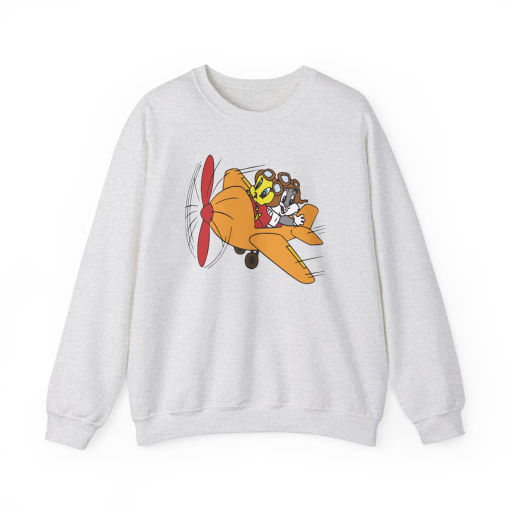 Looney Toons Flying Airplane Crewneck – Cozy Childhood Nostalgia