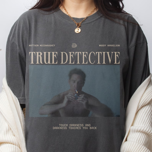 True Detective T-Shirt, Matthew McConaughey TV Show Season 1 Graphic Tee Shirt, Retro Memorabilia for Crime Series Fans Men & Women