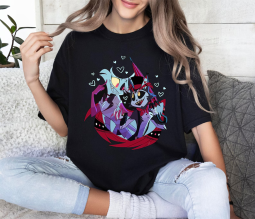 Angle Dust and Husk Hazbin Hotel Shirt, Huskerdust Hazbin Hotel Cartoon Merch Shirts, Hazbin Characters Shirt, Loser Baby Shirt