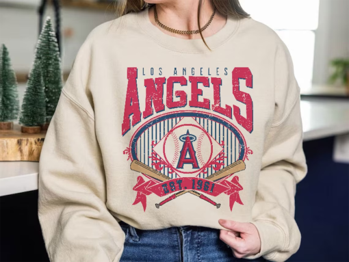 Los Angeles Baseball Sweatshirt | Vintage Style Los Angeles Baseball Crewneck Sweatshirt | Los Angeles EST 1961 Sweatshirt | Game Day