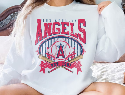 Los Angeles Baseball Sweatshirt | Vintage Style Los Angeles Baseball Crewneck Sweatshirt | Los Angeles EST 1961 Sweatshirt | Game Day