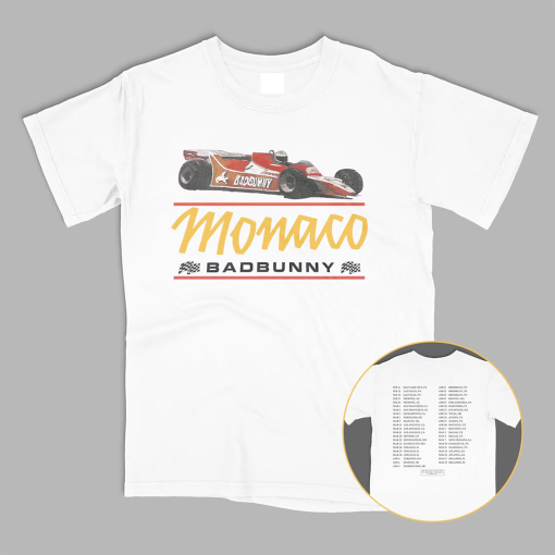 MONACO F1 Car Most Wanted Tour 2024 Merch T shirt Cream Ivory Benito DOUBLE sided