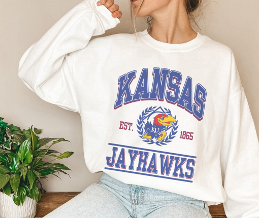 Comfort Colors® Vintage NCAA Kansas Basketball Est 1865 Sweatshirt, University of Kansas Shirt College Basketball Shirt, NCAA Basketball