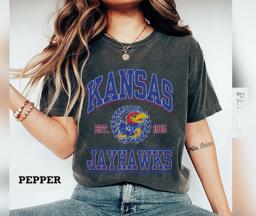 Comfort Colors® Vintage NCAA Kansas Basketball Est 1865 Sweatshirt, University of Kansas Shirt College Basketball Shirt, NCAA Basketball