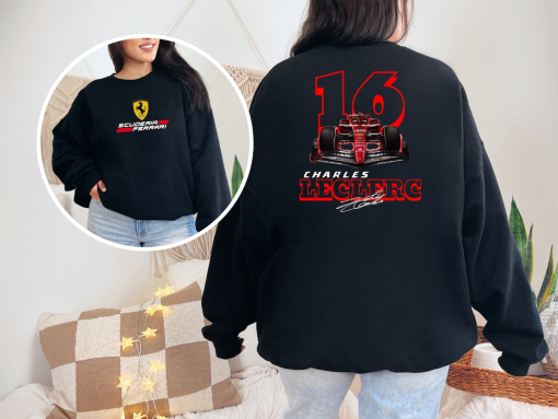 Charles Leclerc Formula One Sweatshirt, Ferrari Team, F1 Two Sides Shirt, Charles Leclerc Shirt, Charles Leclerc F1 Shirt, Charles Leclerc