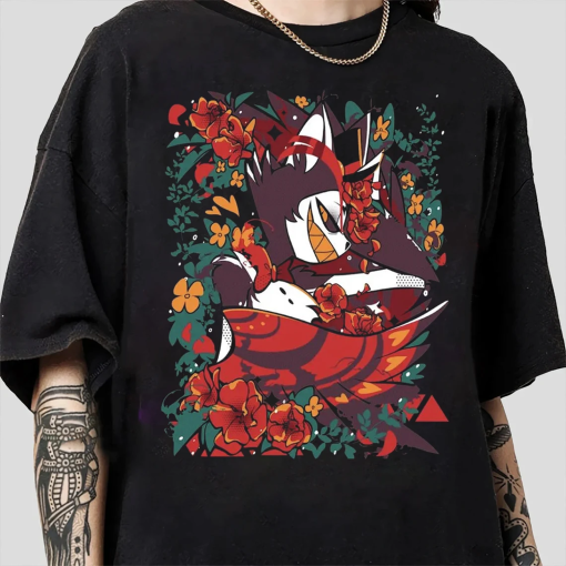 Husk FLower Shirt, Hazbin Hotel Characters, Hazbin Hotel Tshirt, Hazbin Hotel Cartoon Merch, Birthday Gift for fan, Helluva Boss