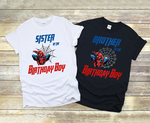 Superhero birthday, Spiderman name age, Spiderman t-shirts, Spiderman custom shirt, Birthday party shirt, couples Spiderman shirts