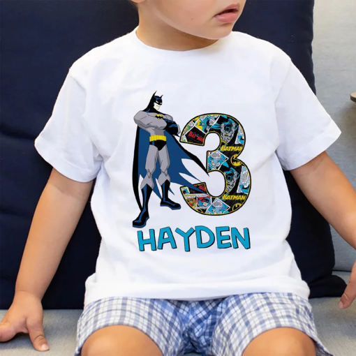 Personalized Batman Superhero Birthday Shirt, Personalized Batman Avengers Birthday , Custom Birthday Boy Party Shirt, Boy Theme Shirt Tee