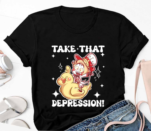 Lucifer Morning Star Take That Depression Hazbin Hotel T Shirt, Coffee Mug