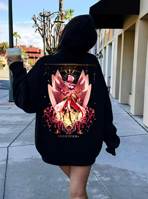 Lucifer Morningstar Characters Hoodie, Lucifer Hazbin Hotel Shirt, Hazbin Hotel T-shirt, Lucifer Vivziepop Shirt, Lucifer Cartoon Sweatshirt