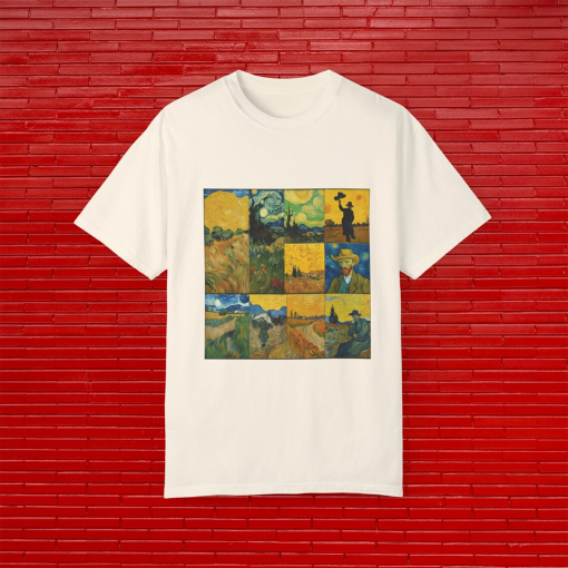 Vincent Van Gogh Art Tee – Unisex Garment-Dyed T-Shirt, Grunge Aesthetic Shirt, Art Lover Gift, Men’s & Women’s Tumblr Tshirt