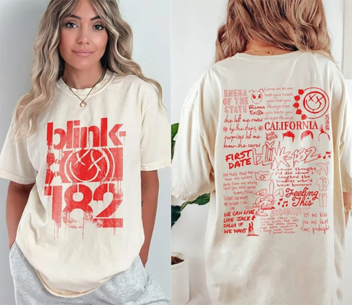 Blink 182 The World Tour 2023-2024 2Sides Shirt, Blink 182 Rock n’ Roll T Shirt, Rock n’ Roll Shirt, Blink 182 Shirt, Retro Shirt