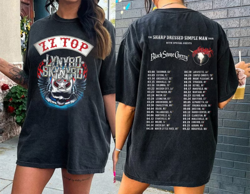 Lynyrd Skynyrd Z-Z Top Tour 2024 Shirt, Sharp Dressed Simple Man US Tour Sweatshirt, Z-Z Top World Tour, 2024 Music Concert, Shirt For Fan