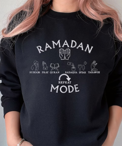 Ramadan Sweatshirt, Embroidered Ramadan Mode Crewneck Sweater,…