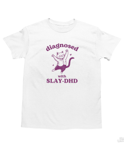 Diagnosed With Slay-DHD, Funny ADHD Shirt, Cat…