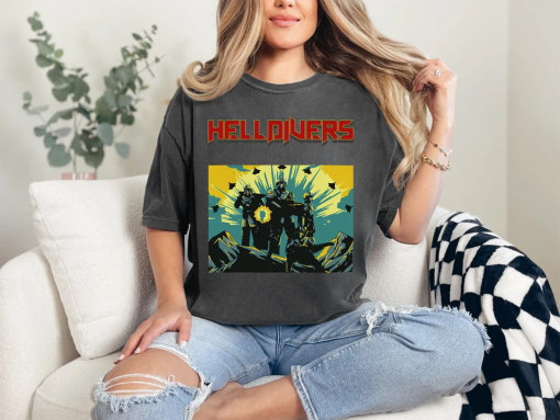 Helldivers 2 T Shirt, Helldivers Video Game Shirt For Him, Unisex Comfort Colors Gaming Tee, Gift For Helldivers Lovers