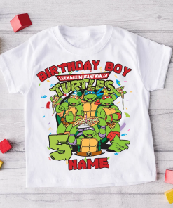 Ninja Turtles Personalized Birthday Boy T-shirt, Custom…