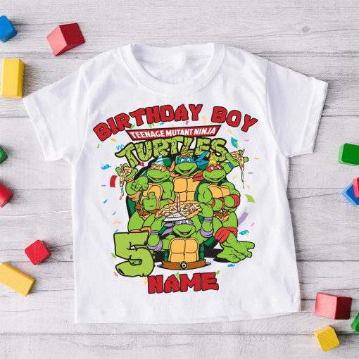 Ninja Turtles Personalized Birthday Boy T-shirt, Custom Ninja Turtles Birthday T-shirts, Ninja Turtles Family matching shirts