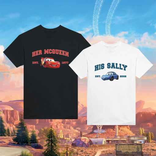 Cars Matching Shirt, L. Mcqueen and Sally Couple T-shirt, Kachow L. Mcqueen, Im Lightning Sally Cars Shirt, Lightning Movie, His Her Tee