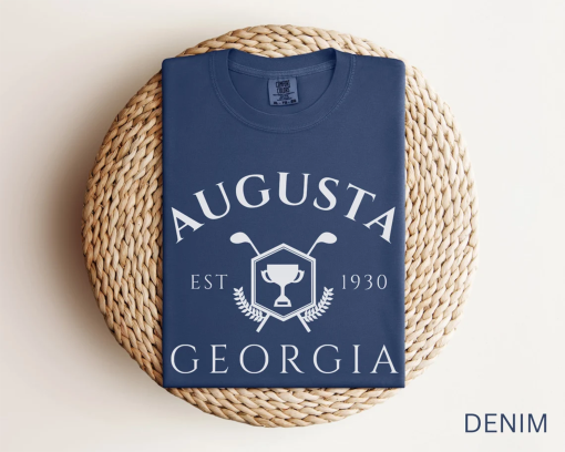 Augusta, Georgia Comfort Colors Short Sleeve T-Shirt | Vintage Style Golf Shirt | Men, Women’s | Gift for Her, Golfer | Golf, Country Club