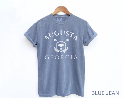 Augusta, Georgia Comfort Colors Short Sleeve T-Shirt | Vintage Style Golf Shirt | Men, Women’s | Gift for Her, Golfer | Golf, Country Club