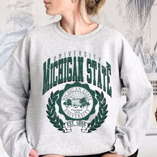 Michigan State University Vintage Sweatshirt, Michigan State University Shirt, College Basketball, Unisex Sweatshirt Crewneck Hoodie